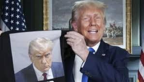 Trump proudly put his Georgia mugshot on a T-shirt that he sold online.

It's the same photo he uses for everything, from banners on buildings to his $250 bill.