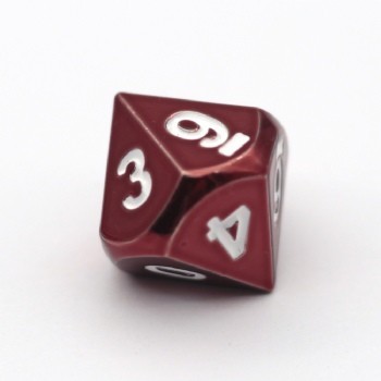 Image of a red metal 10-sided die. Image from: https://www.customgamedice.com/dice.asp?sid=4